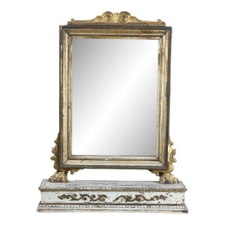 Antique French Empire Gilt Wood Vanity or Table Mirror C. Mid 19th Century For Sale