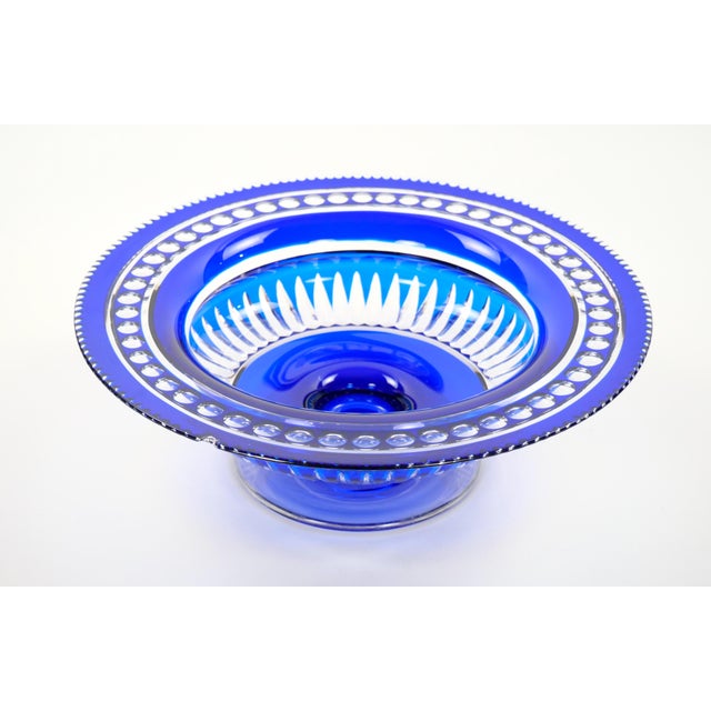 A striking mid-century modern centerpiece bowl made in Belgium by the renowned Val Saint Lambert glassmaker during the...