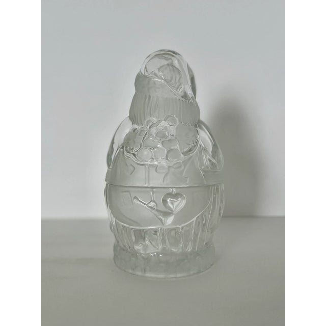 Vintage Modern Santa Stasher Jar in Clear Crystal Glass For Sale - Image 10 of 10