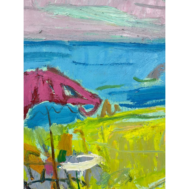 Blue Impressionistic Seascape Original Oil Painting For Sale - Image 8 of 12