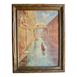 Impressionist Style Oil Painting of Venise Circa 1930