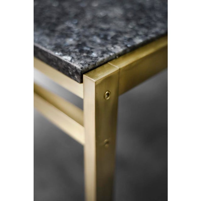 1970s Mid-Century Italian Modern Brass Coffee Table with Stone Top, 1970s For Sale - Image 5 of 18