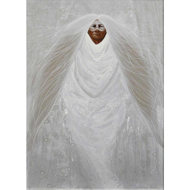 "Conception" - Portrait of a Native American on a Vision Quest Large scale and fine detailed work by the artist. Detailed...