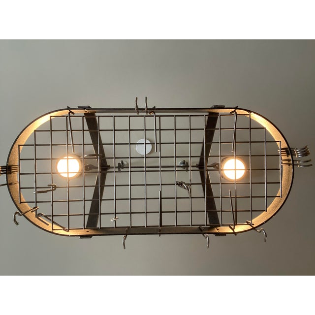 William Sonoma Vintage Kitchen Hand-Forged Iron Hanging Pot Rack For Sale - Image 4 of 4