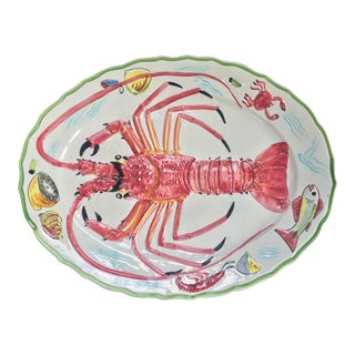 Hand Painted Lobster Platter For Sale
