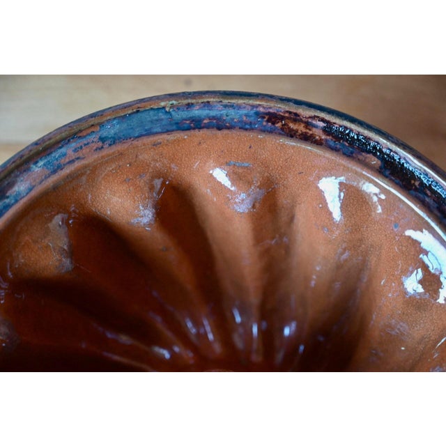 1940s Antique Glazed Terracotta Kougelhopf Mold, Alsace, 19th Century For Sale - Image 5 of 6