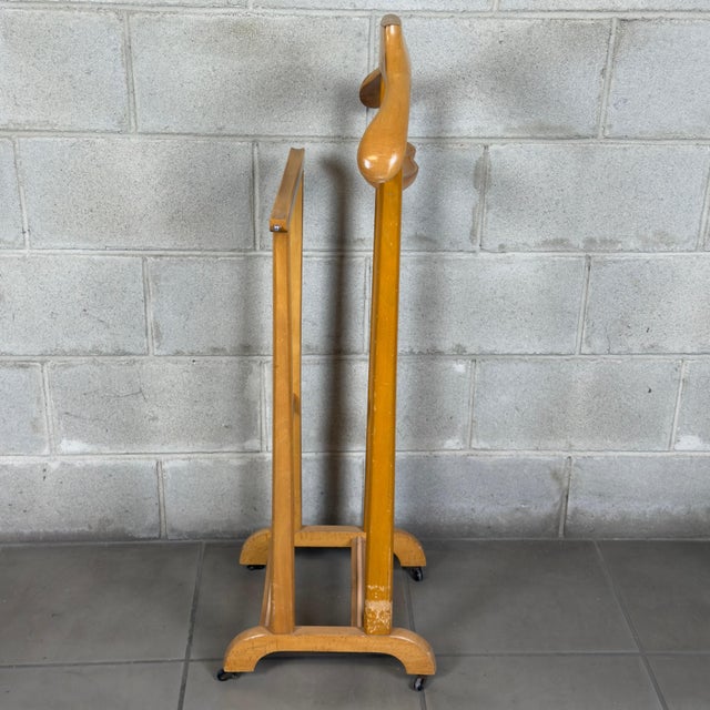 Vintage Modern Wooden Valet Stand from Artigianato Italiano, 1970s For Sale - Image 4 of 8