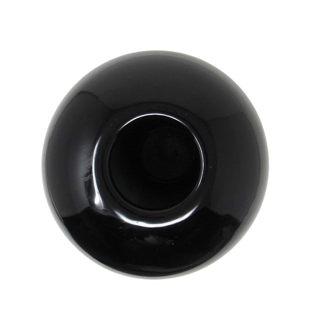 American Steven Correia Glossy Ebony Glass Vase | Signed by Artist (2000) For Sale - Image 3 of 7