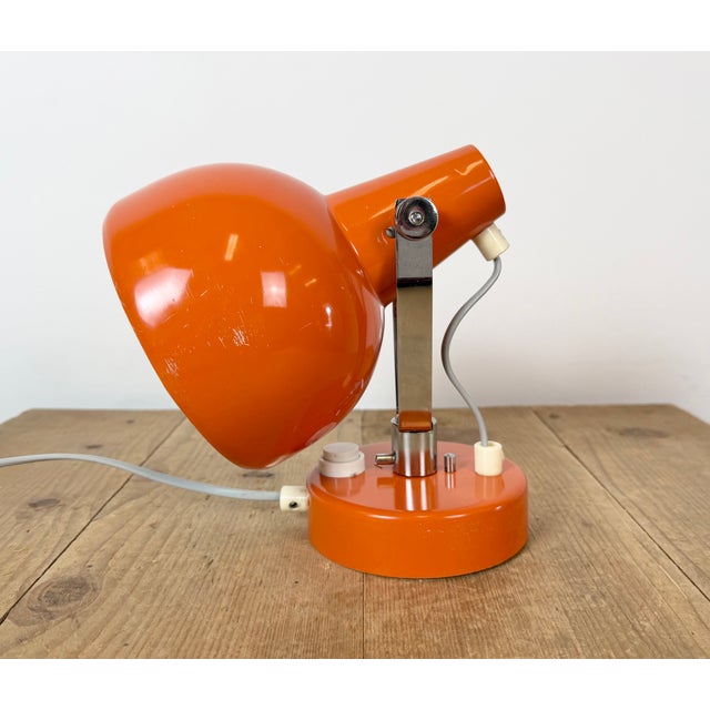 Metal Vintage Orange Metal Wall Lamp from Lidokov, 1970s For Sale - Image 7 of 18