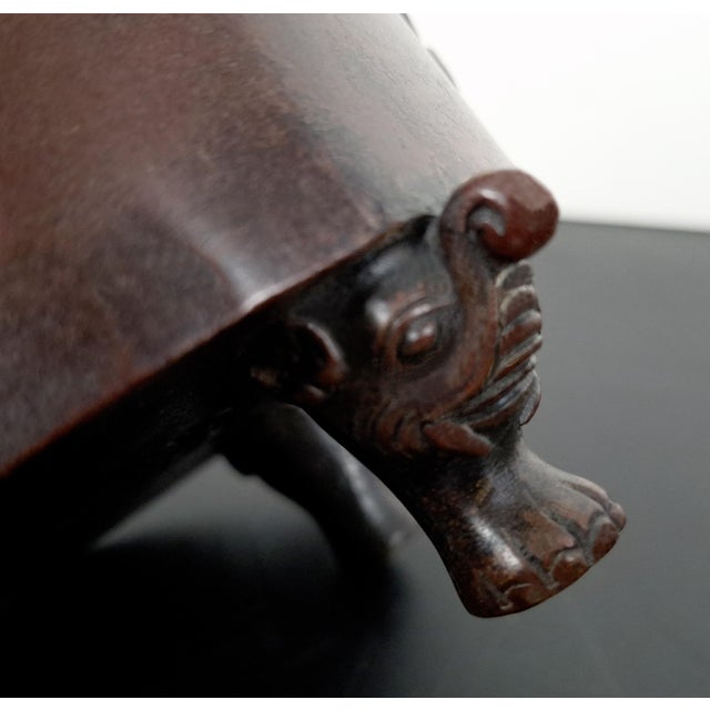 Metal Chinese Bronze Pixiu Handles Censer For Sale - Image 7 of 10