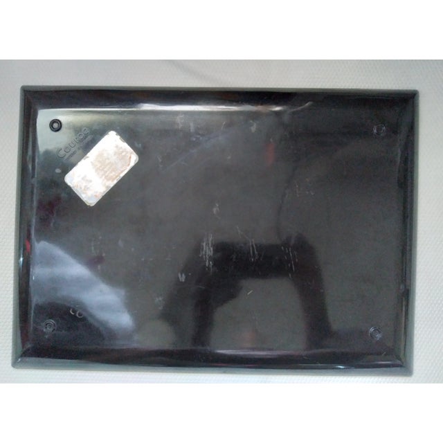 Brass 1960s Couroc Wood and Brass Inlay Cat Serving Tray For Sale - Image 8 of 11