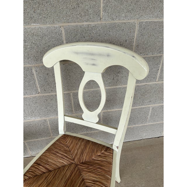 Wood Pottery Barn Napolean Cream Rush Bottom Side Chairs For Sale - Image 7 of 11