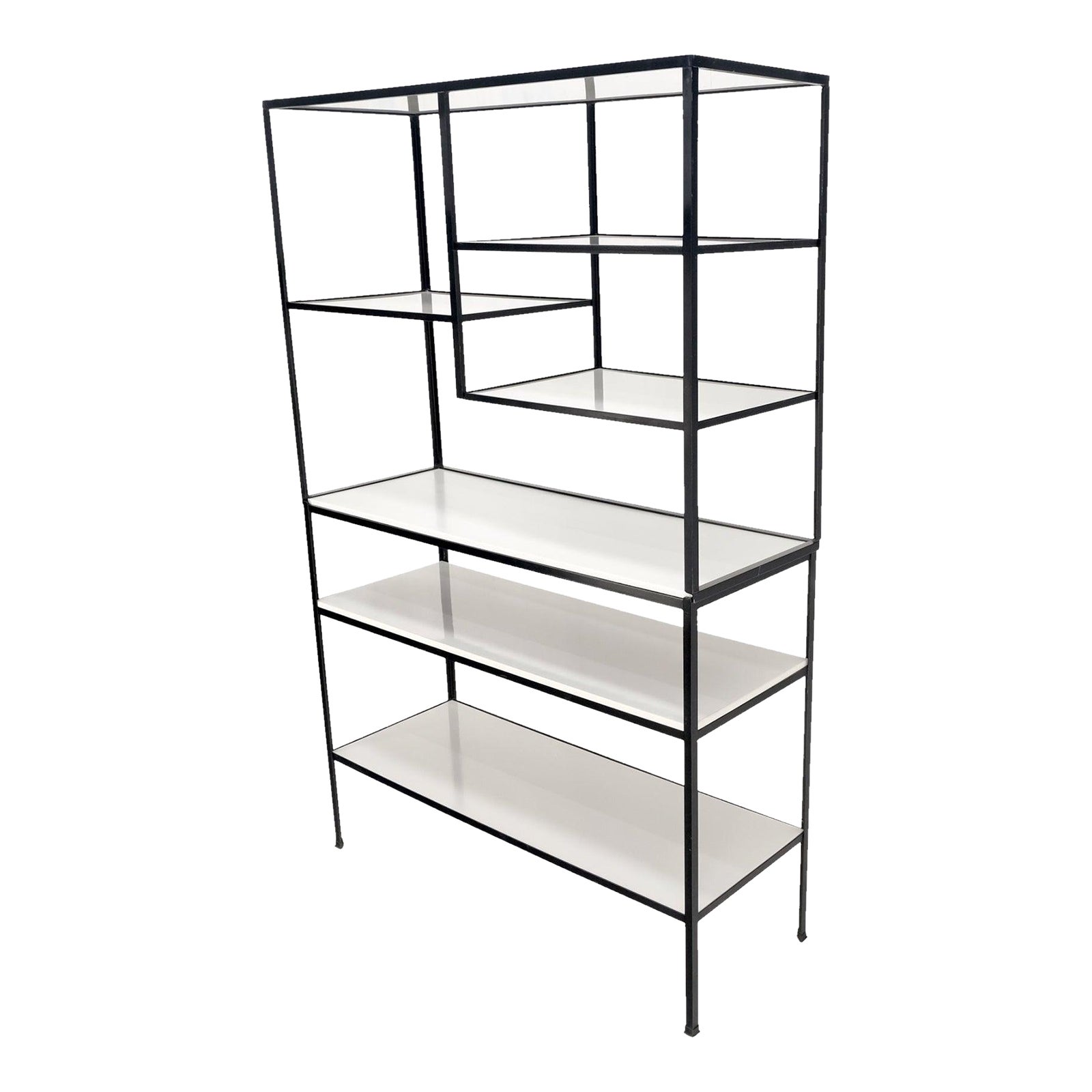 Frederick Weinberg Iron White Enamel Shelves Etagere Wall Unit Chairish