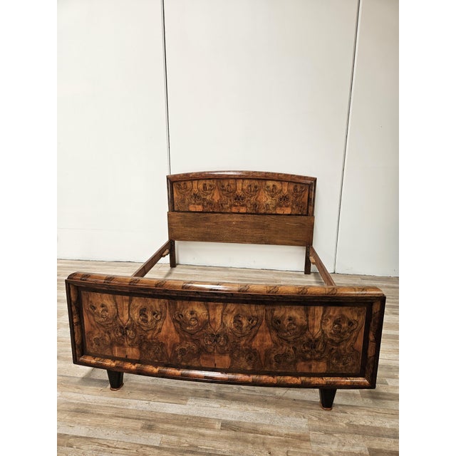 Tuscan Art Deco Double Bed in Briar, 1940 For Sale - Image 16 of 16