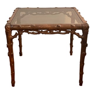 Vintage McGuire Faux Bois Game Table or Breakfast Table For Sale