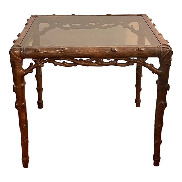 Vintage McGuire Faux Bois Game Table or Breakfast Table For Sale