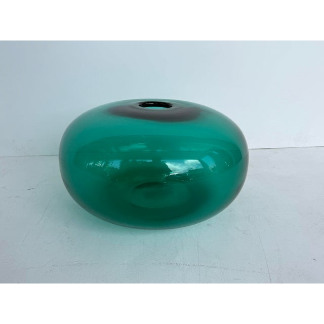 Blenko Vintage Art Glass Green Bowl For Sale - Image 4 of 7