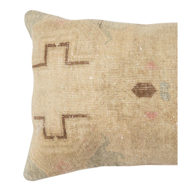 Add a touch of history and warmth to your space with this vintage handmade Turkish wool rug cushion cover. Crafted from...