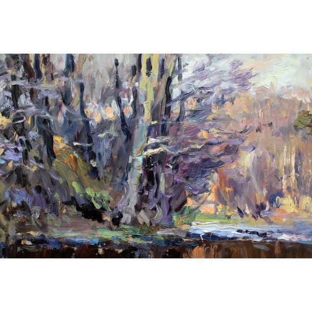 Edgars Vinters, Sunny Autumn Day, 1978, Oil on Cardboard For Sale - Image 4 of 10