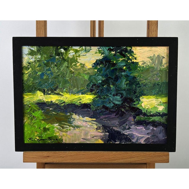 Impressionist Oil Painting a Walk Through the Evening Forest Boris Serdyuk For Sale - Image 3 of 11