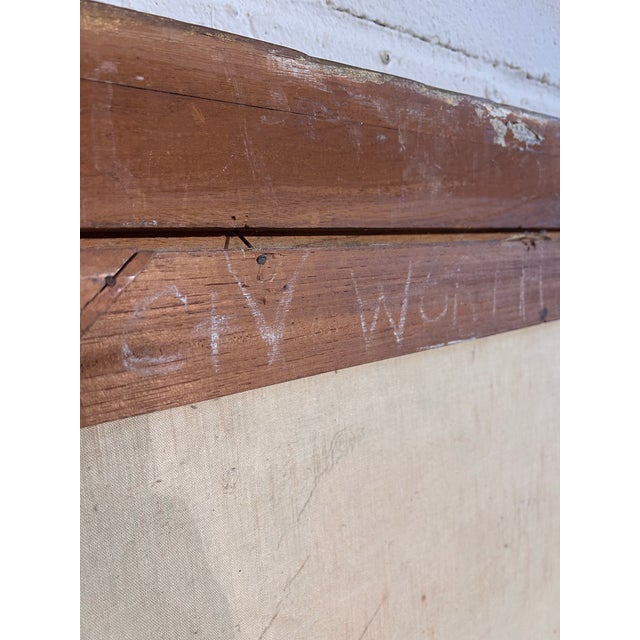 Mid 20th Century Oversized Oil Painting on Canvas, Full Height, Portrait of a Handsome Gentleman For Sale - Image 9 of 12