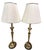 Vintage Frederick Cooper Brass Candlestick Table Lamps - A Pair. In great condition with shades included.