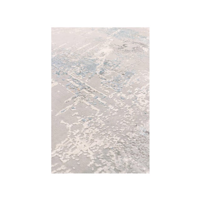 Modern Modern Silk & Wool Silver Area Rug-10' 2'' X 14' 3'' For Sale - Image 3 of 6