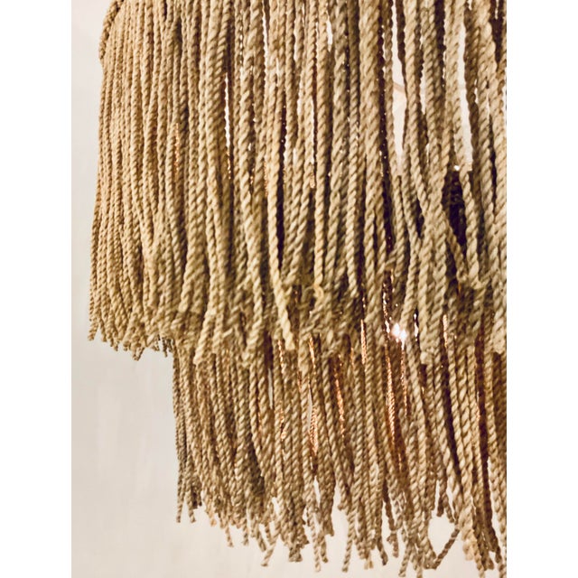 Contemporary Currey & Company Organic Modern Two Tier Rope Chandelier For Sale - Image 3 of 4