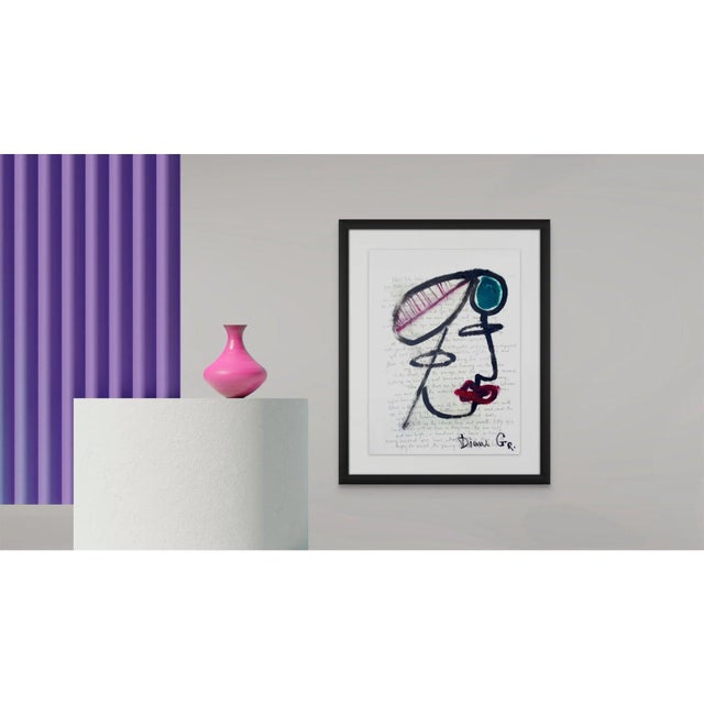 Contemporary One-of-a-Kind Original Oil Painting 'Portrait of a Woman' in the Style of Pablo Picasso For Sale - Image 3 of 5