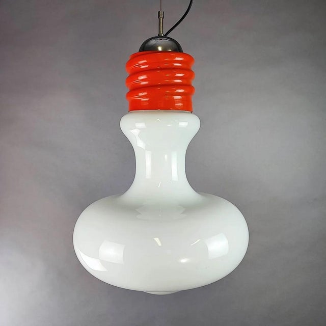Orange Space Age Hanging Light, 1960s For Sale - Image 8 of 8