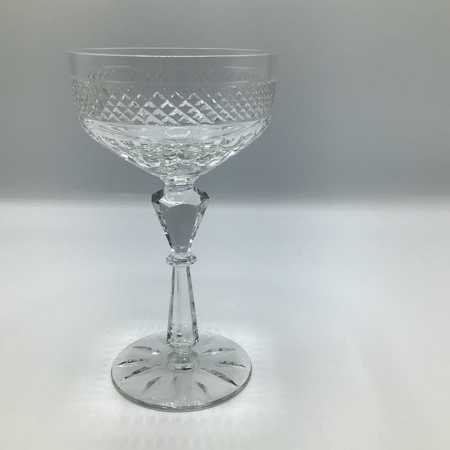 Cut Crystal Rock Sharpe Champagne Coupes - A Pair For Sale In Sacramento - Image 6 of 12