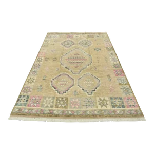 Moroccan Rug 9’3” X 12’1” Beige Wool Geometric Hand-Knotted Carpet