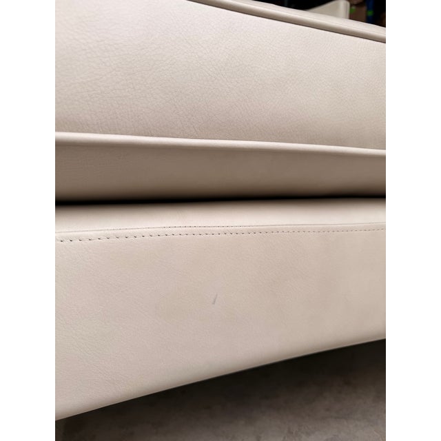 Wood Global Views Beige Leather Lounge Chair For Sale - Image 7 of 9