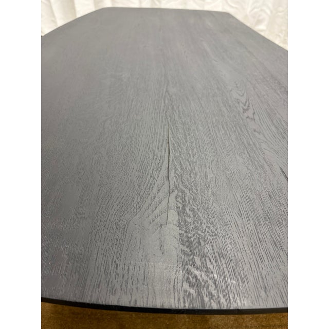 Arhaus Sculptural Two-Tone Coffee Table Organic Modern | Matte Black Top With Blonde Wood Legs For Sale - Image 11 of 18