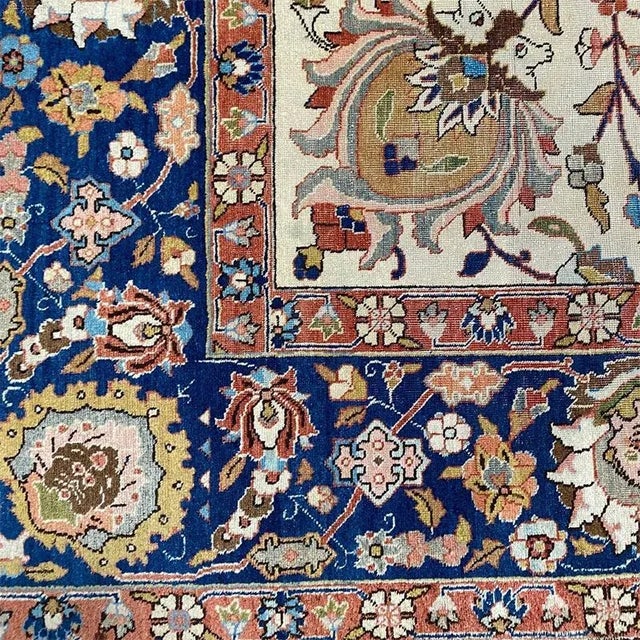 Textile 1960s Old Persian Tabriz Area Rug 9’0″ X 11’7″ For Sale - Image 7 of 13