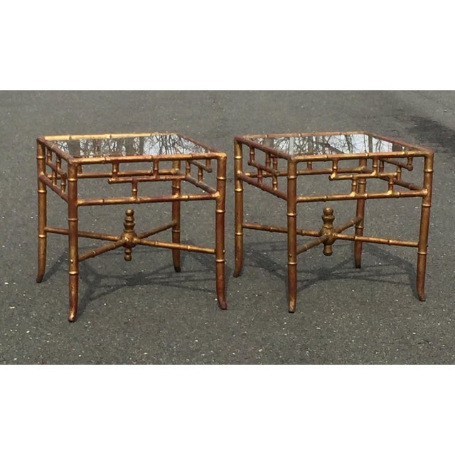 Gilt Metal Faux Bamboo End Tables A Pair Chairish