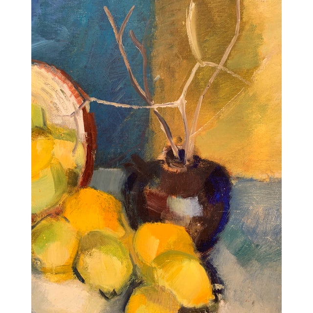 Vintage Original Still Life With Lemons and Vase by Jo Werts For Sale - Image 4 of 10