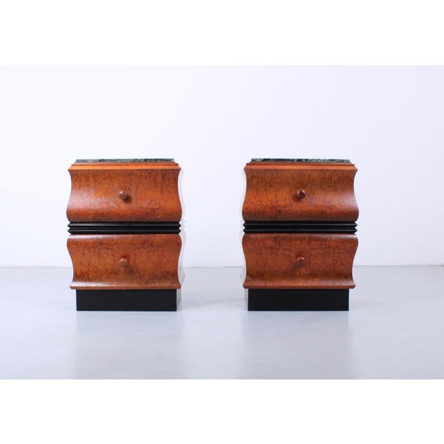 Elegant set of nightstands / drawers from the 1920ies. Great classy appearance, attractive proportions and symmetry,...