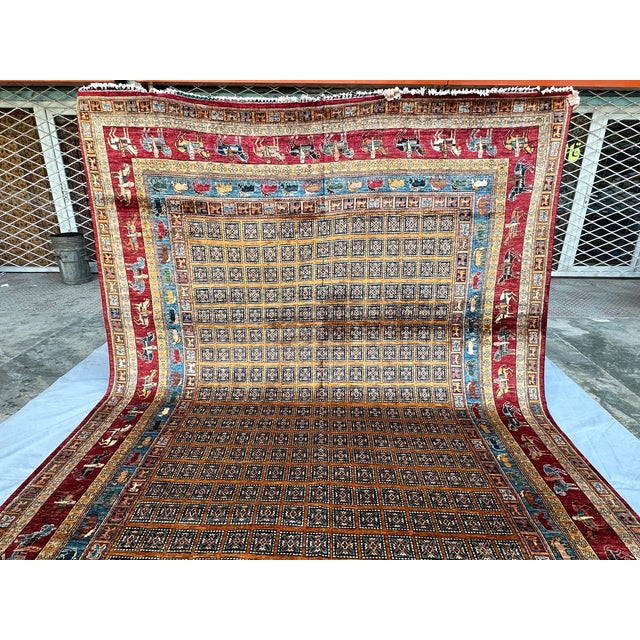 Hand-Knotted Afghan Sultanabad Chobi Wool Area Rug - 8'11" X 12'0" For Sale - Image 6 of 13
