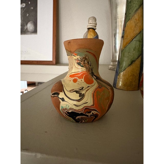 Pair of Vintage Nemadji Pottery Swirl Bud Vases For Sale In Seattle - Image 6 of 12