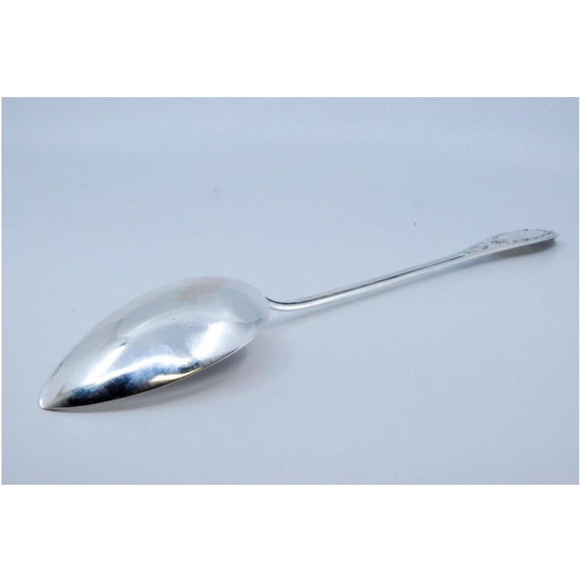Silver Rice and Serving Spoon with Floral Motifs For Sale - Image 3 of 10