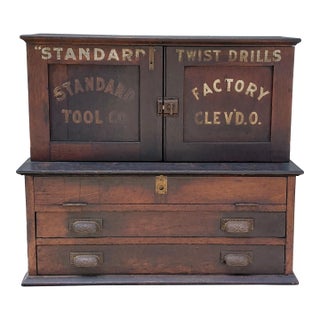1920s Standard Tool Co. Twist Drill Machinists Cabinet Multi Drawer For Sale