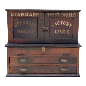 1920s Standard Tool Co. Twist Drill Machinists Cabinet Multi Drawer