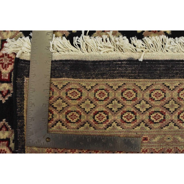 Bokhara Jaldar Rug 6′ X 9’3” Black Wool Tribal Hand-Knotted Oriental Carpet For Sale - Image 13 of 13