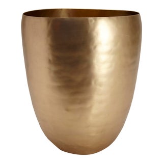 Nile Bath Accessories Waste Basket in Brass For Sale