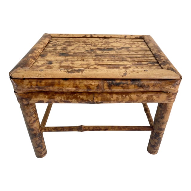 Vintage Tortoiseshell Bamboo Stool or Stand For Sale