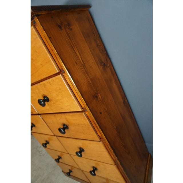 Industrial French Oak & Pine Apothecary Cabinet, 1950s For Sale - Image 3 of 10