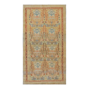 21st Turkish Donegal 4x8 Tan and Rust Hemp/Wool Handmade Area Rug #1140876
