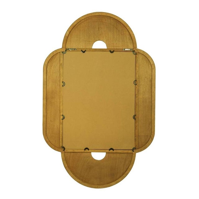 1980s Large 47"x 30" Italian Restored Streamline Split Reed Rattan Arched Wall Mirror For Sale - Image 4 of 4