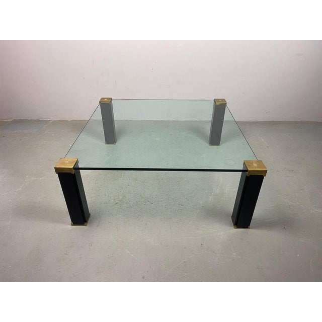 Mid-Century Hollywood Regency Glass and Brass Coffee Table by Peter Ghyczy, Netherlands, 1970s For Sale - Image 13 of 13